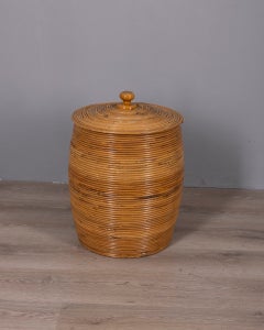 Vintage 1960s Italian design bamboo storage basket