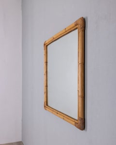 Vintage 1960s Italian-designed bamboo wall mirror