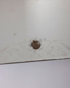 Vintage 1940s Italian-designed wall mirror with decorated glass