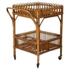 Vintage 1960s Italian-designed bamboo bar cart