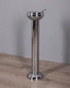 Cenicero de suelo de metal cromado, de diseño italiano de los años 70