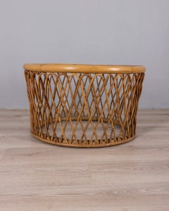 Vintage-Couchtisch aus Bambus im italienischen Design der 1970er Jahre