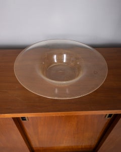 Decorative 1980s Murano glass plate with gold leaf, designed by V. Nason & C.