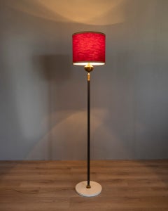 Vintage 1950s floor lamp made of marble and brass, Italian design
