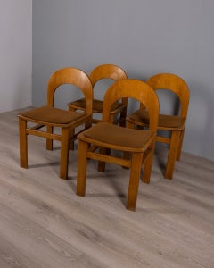 Ensemble de 4 chaises vintage des années 1970 modèle Arcadia design A. Caraceni pour Tagliabue