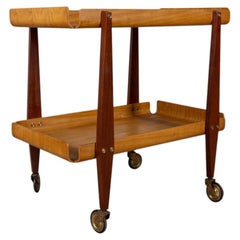 Carrito de servicio de comida vintage de los años 50, de madera, diseñado por Carlo Ratti