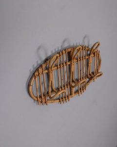 Vintage 1960s Italian-Designed Bamboo Wall Coat Rack