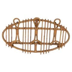Vintage 1960s Italian-Designed Bamboo Wall Coat Rack