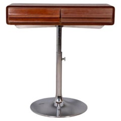 Vintage 1970s Metal and Wood Console Table, Italian Design