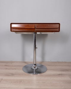 Vintage 1970s Metal and Wood Console Table, Italian Design