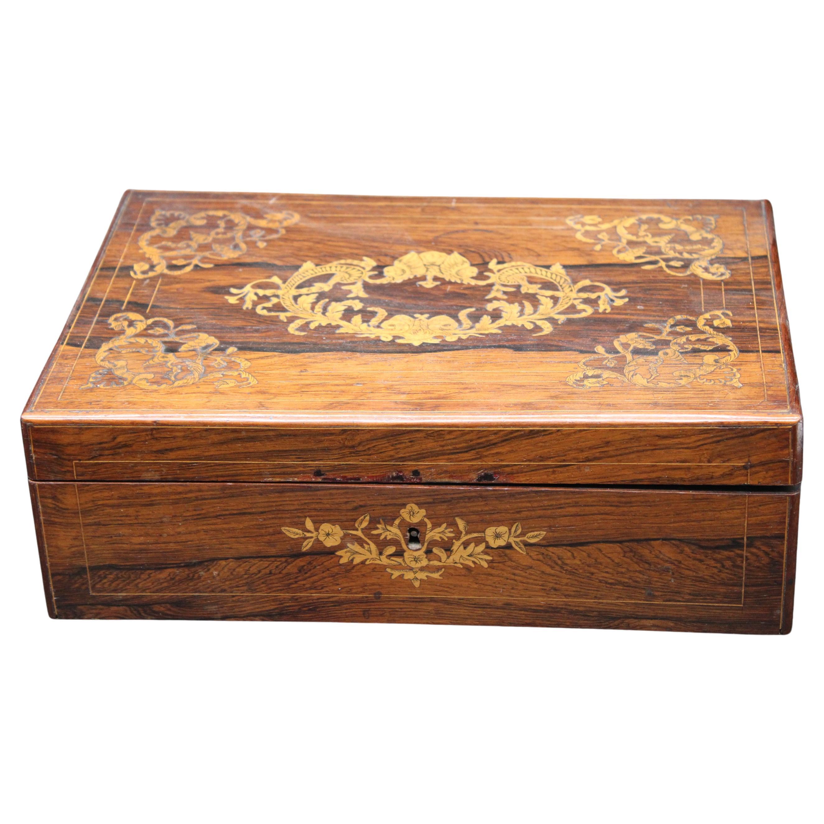 19th century marquetry French Jewelery box ca 1870