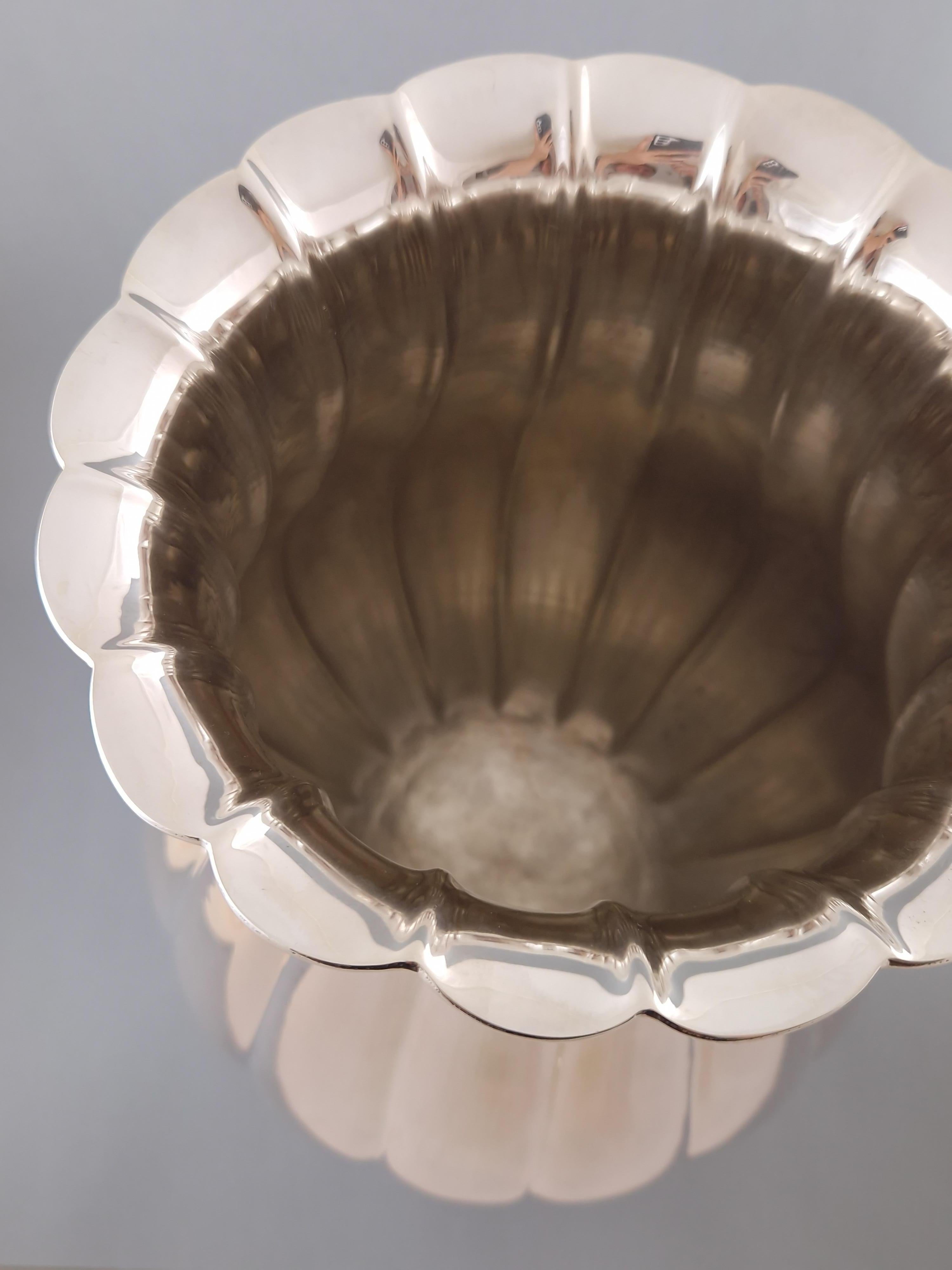 Large Sterling Silver Baluster Vase For Sale 1