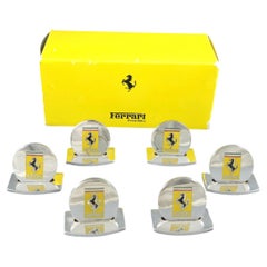 6 Ferrari Sterling Silver Place Card Holders With Enamel