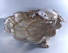 Franco Lapini Silver-plated Crab on Shell caviar server seafood salad