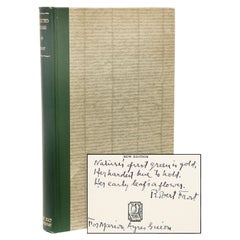 FROST, Robert. Selected Poems. 1932 - INSCRIBED WITH A POEM