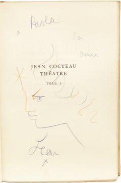 Jean COCTEAU. Theatre. 1957 - PRESENTATION COPY WITH TWO ORIGINAL DRAWINGS