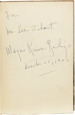 Marjorie Kinnan RAWLINGS. Cross Creek Cookery. 1942 - FIRST EDITION - INSCRIBED