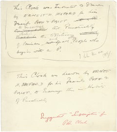 A. A. MILNE & E. H. Shepard - Autograph Letter regarding the "POOH CLOCK" - 1928