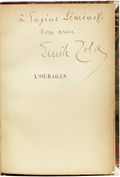 ZOLA, Émile. L'ouragan – 1901 – ERSTAUSGABE – WIDMUNGSEXEMPLAR