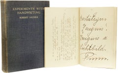 SAUDEK, Robert. Experiments With Handwriting. (1928 - FIRST LONDON EDITION)