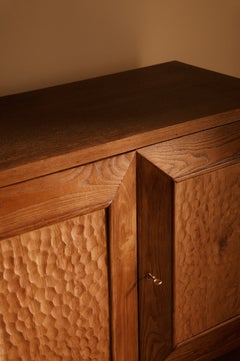 Four-Door Hand-Carved Wood Sideboard, Italy, 1940s