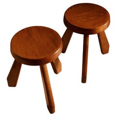 Charlotte Perriand Pair of “Sandoz” Stools from Les Arcs, France, 1960s
