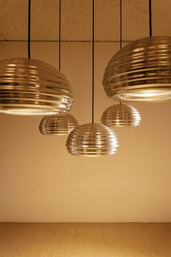 Achille & Pier Castiglioni Set of Five “Splügen Bräu” Pendant Lights, Italy 1960