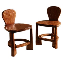 Pair of Sculptural Tripod Chairs, Holland, 1960s