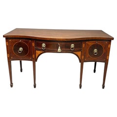 Sheraton Period Mahogany Serpentine Sideboard