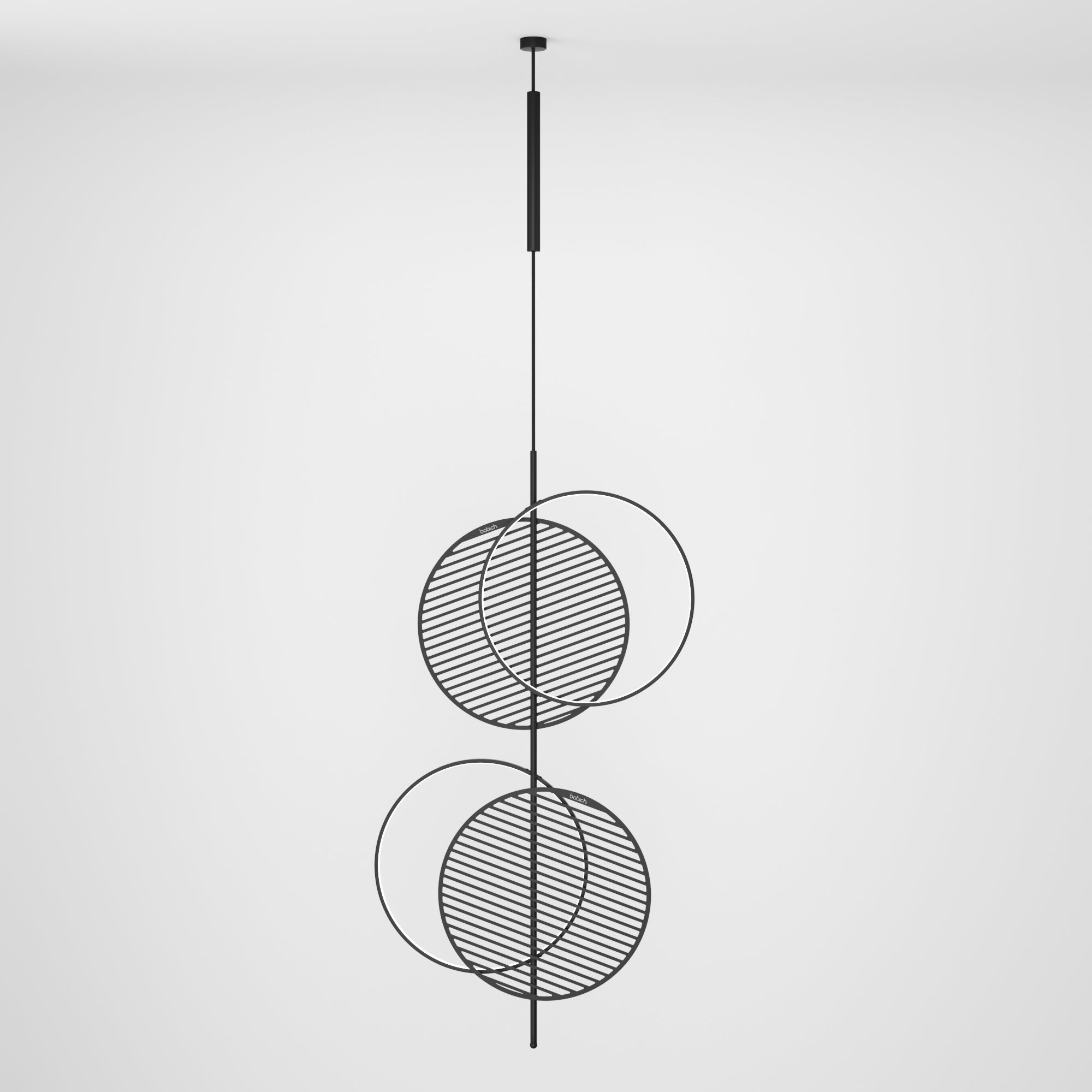 Lampe à suspension scandinave moderne, édition grille en acier en vente