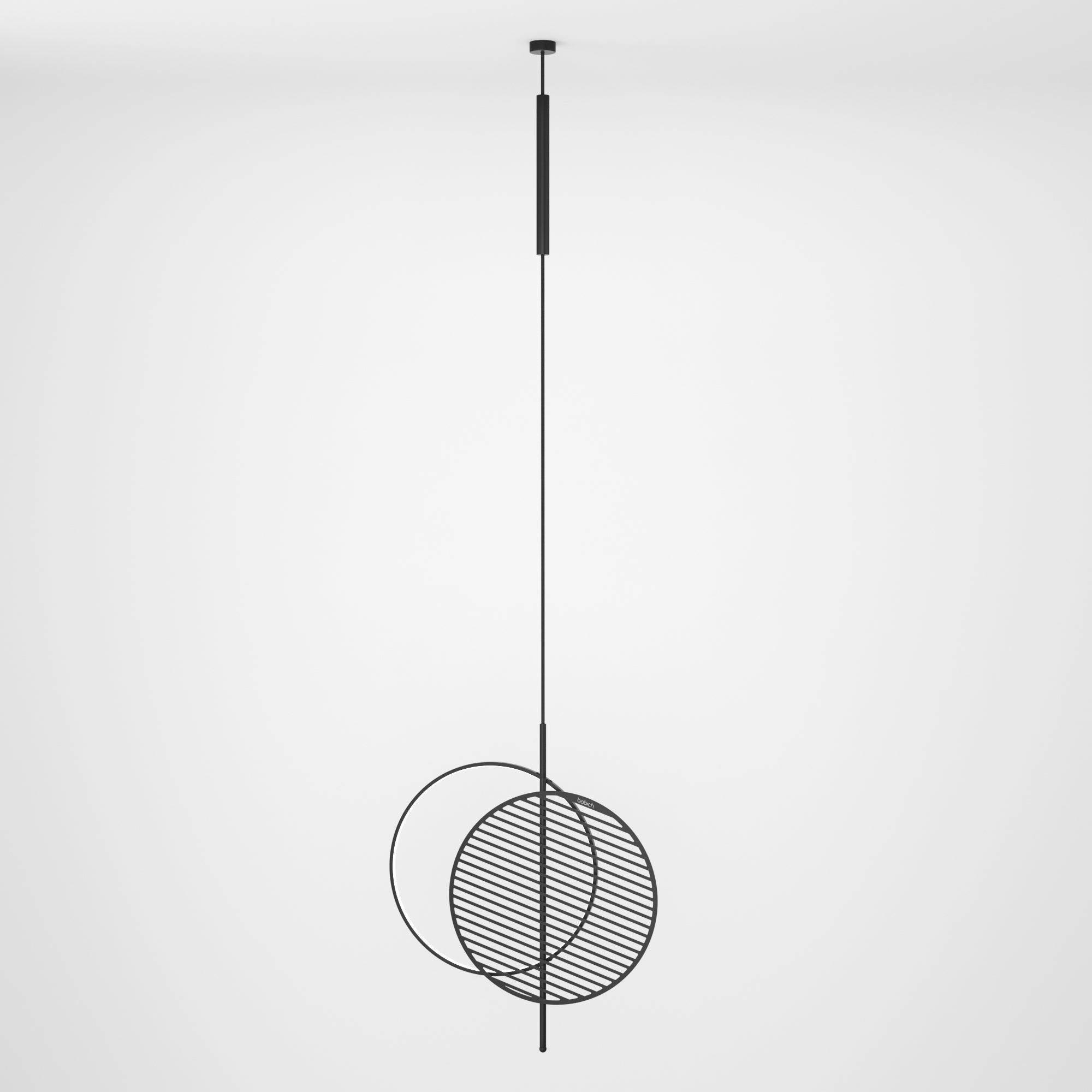 Mid lighting

Product name: Mid
Category: Lighting
Type: Ceiling light
Material: Steel rods, steel, textile cable
Overall dimensions: H: 620 mm / W: 500 mm
Light source: LED stripe, 2340 Lum, driver included, temperature 3000K or 4000K,
