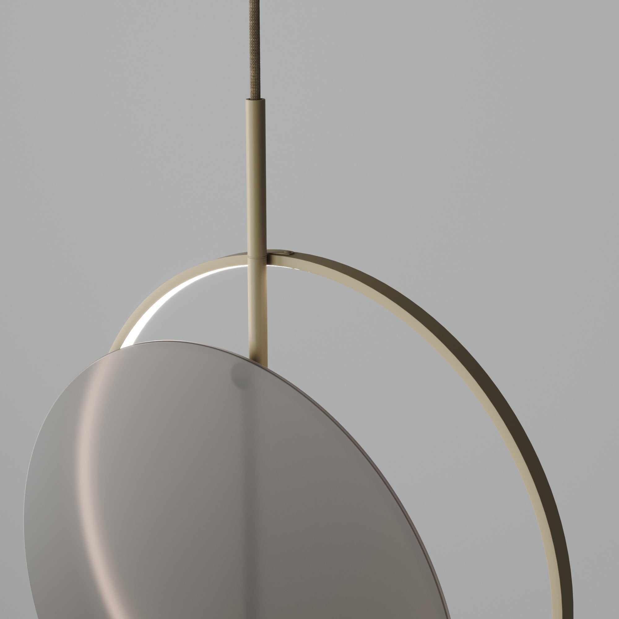 Mid glaas lighting

Product name: Mid glaas
Category: Lighting
Type: Ceiling light
Material: frosted glass bronze, steel, aluminium, textile cable.
Overall dimensions: H: 620 mm / W: 500 mm.
Light source: LED stripe, 2340 Lum, driver