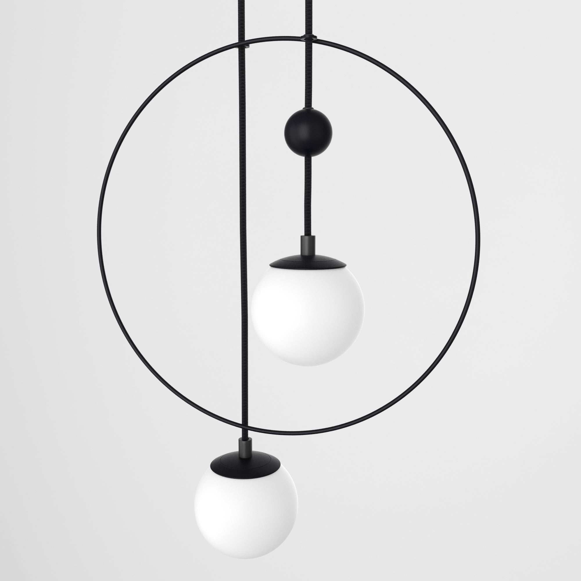 Sunderline 2B (2glass sphere)

Category: Lighting
Type: Pendant, Chandelier 
Material: steel, frosted glass, textile cable
Overall dimensions: H: 2100 mm / W: 400 mm
Light source: 2 * G9, 110-220V
Available in different colors according to RAL