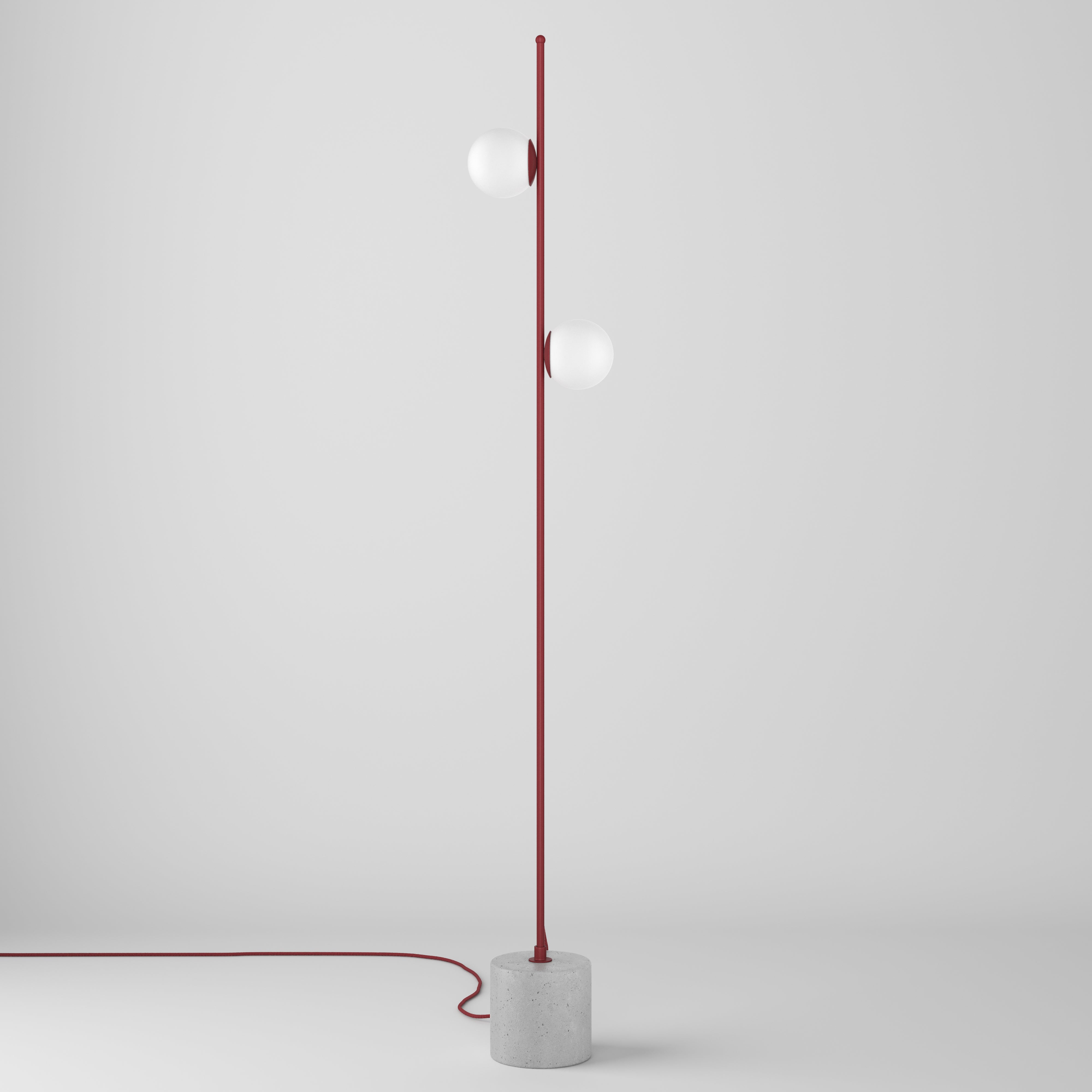 Scandinavian Floor Lamp, Modern Steel Lighting With Glass, Concrete For Sale