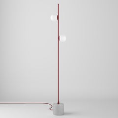 Scandinavian Floor Lamp, Modern Steel Lighting With Glass, Concrete