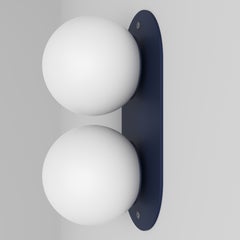 Contemporary Minimalistic Wall Lamp, Modern Steel Lighting, Glass Sphere Edition