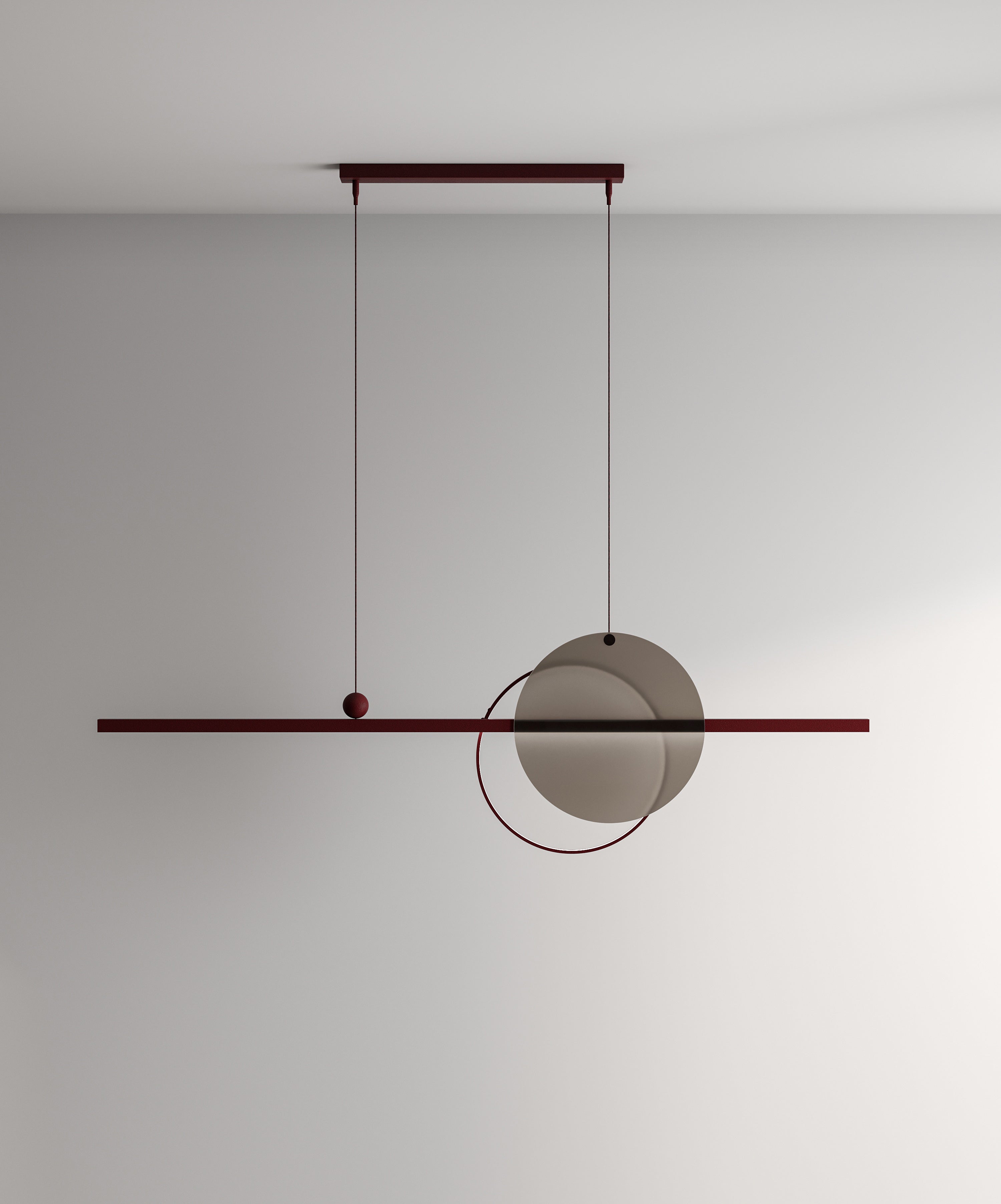 Minimalistic Ceiling Lamp Mid glass-1200, Glass Edition, Modern Style For Sale