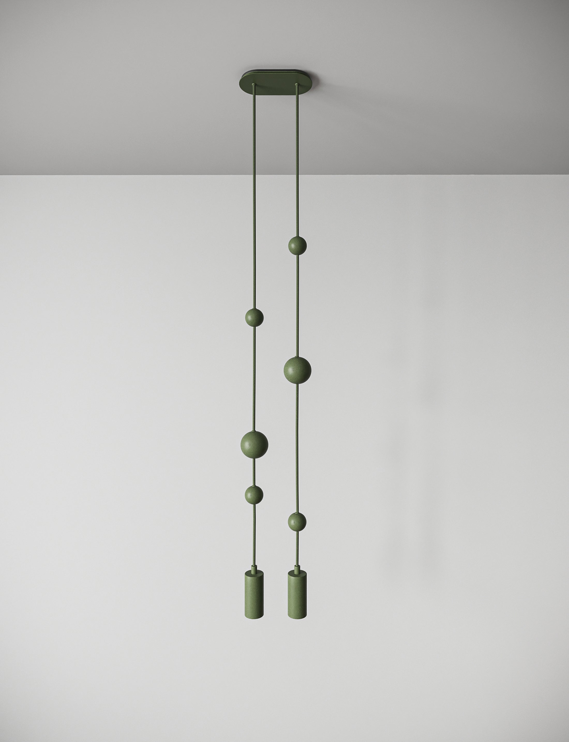 Pendant, Two Spot, Modern Steel Chandelier