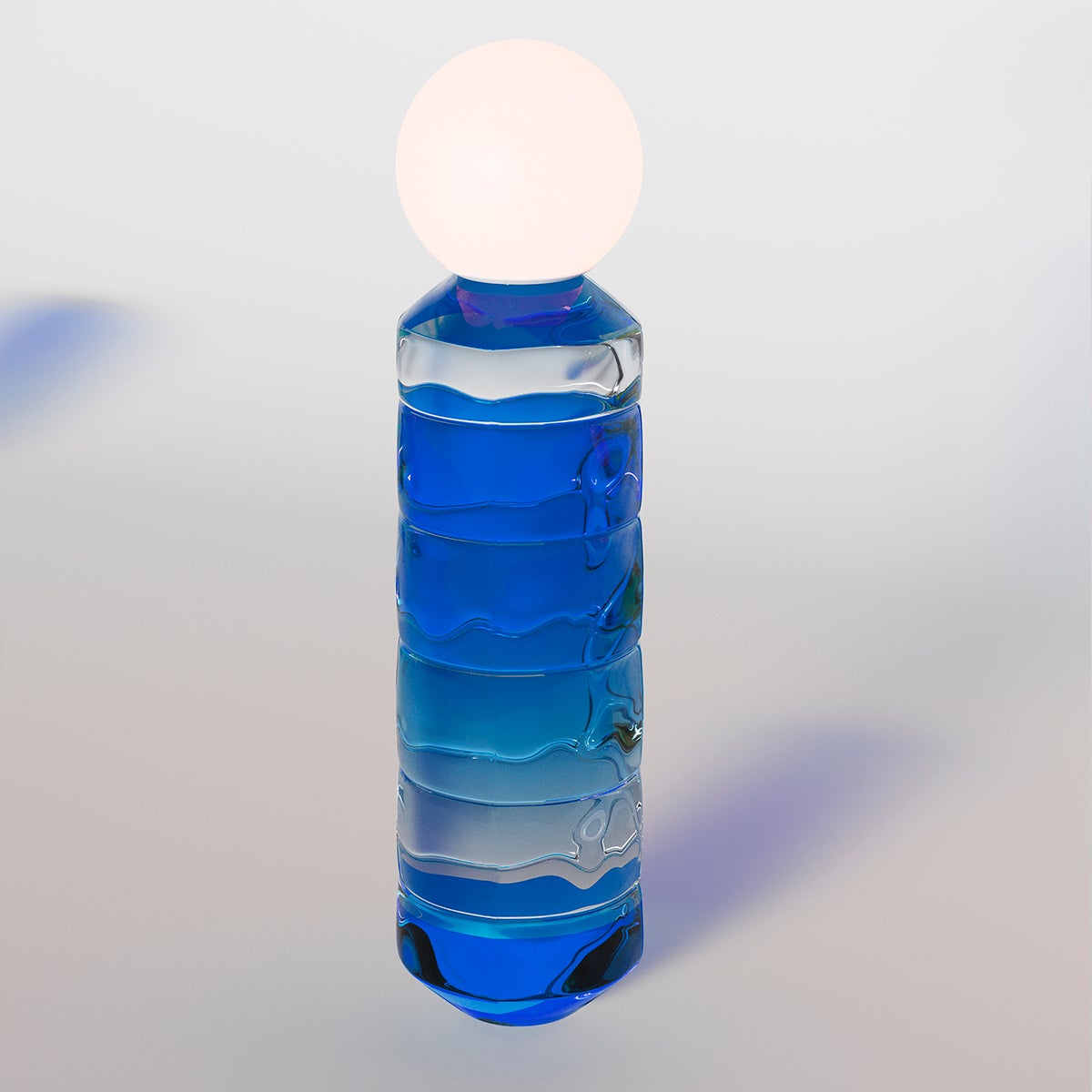 Tischlampe aus Glas, Navazi, 200x790 mm, moderne mundgeblasene Beleuchtung mit Glaskugel