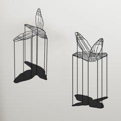 Contemporary Metall Vogel Silhouette Dekor Minimalistische Akzente für Modern space