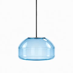 Aqua Blown Glass Pendant Light  Modern Minimalist Hanging Lamp
