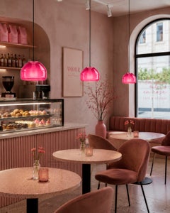 Rose Blown Glass Pendant Light  Modern Minimalist Hanging Lamp