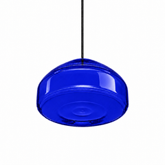 Lampada a sospensione in vetro soffiato blu oltremare - Lampada moderna e minimalista