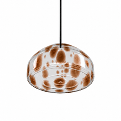 Ice blue speckled Blown Glass Pendant Light Modern Minimalist Hanging Lamp