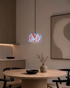 Azure speckled Blown Glass Pendant Light Modern Minimalist Hanging Lamp