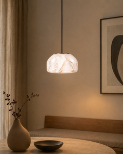 White marble Blown Glass Pendant Light Modern Minimalist Hanging Lamp