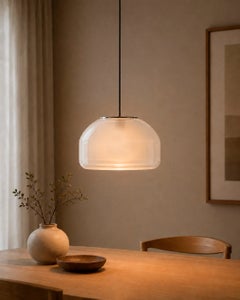 Opal White Blown Glass Pendant Light Modern Minimalist Hanging Lamp
