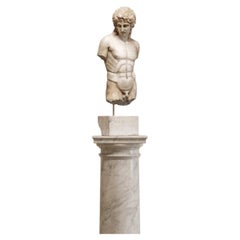 Sculpture of Antinous in white marble