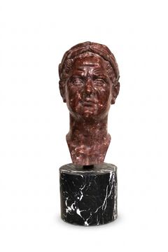 Head of Caesar in Antique Red Marble