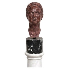 Head of Caesar in Antique Red Marble